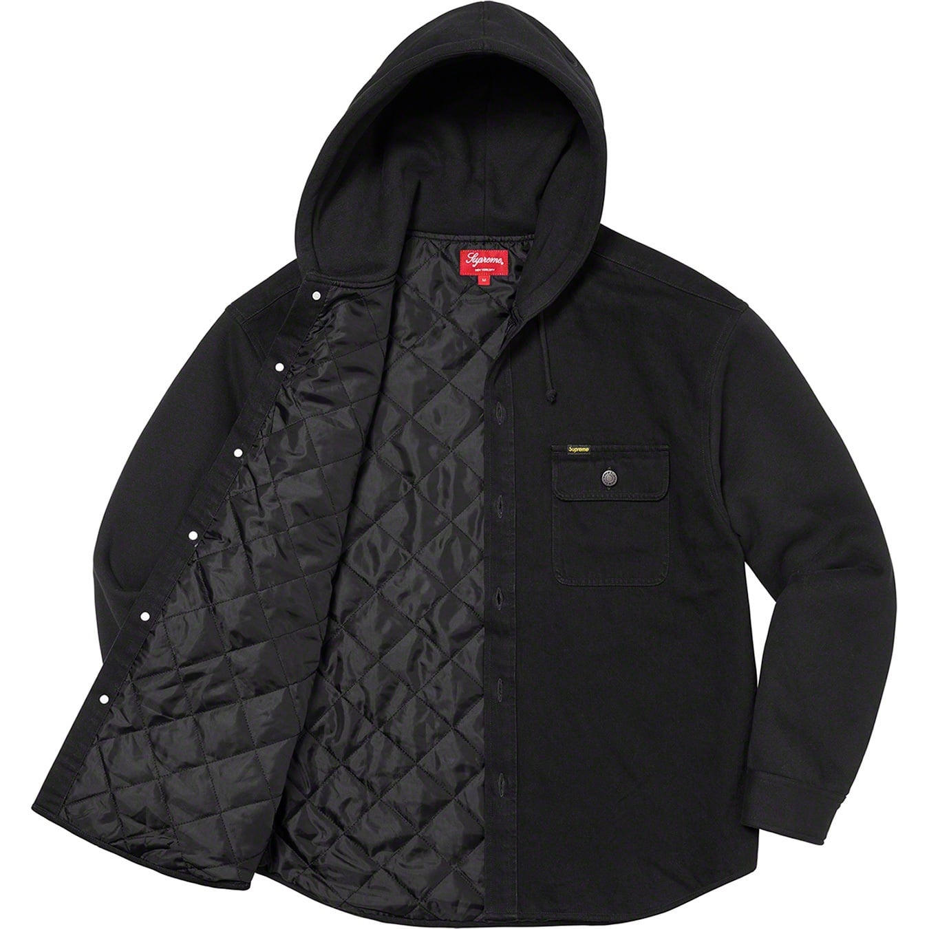 Fleece Hooded Denim Shirt view 2